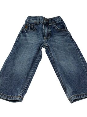 Boys Wrangler 20X Denim Jeans Sz 2T Slim Western Cowboy Adjustable Waist Rodeo